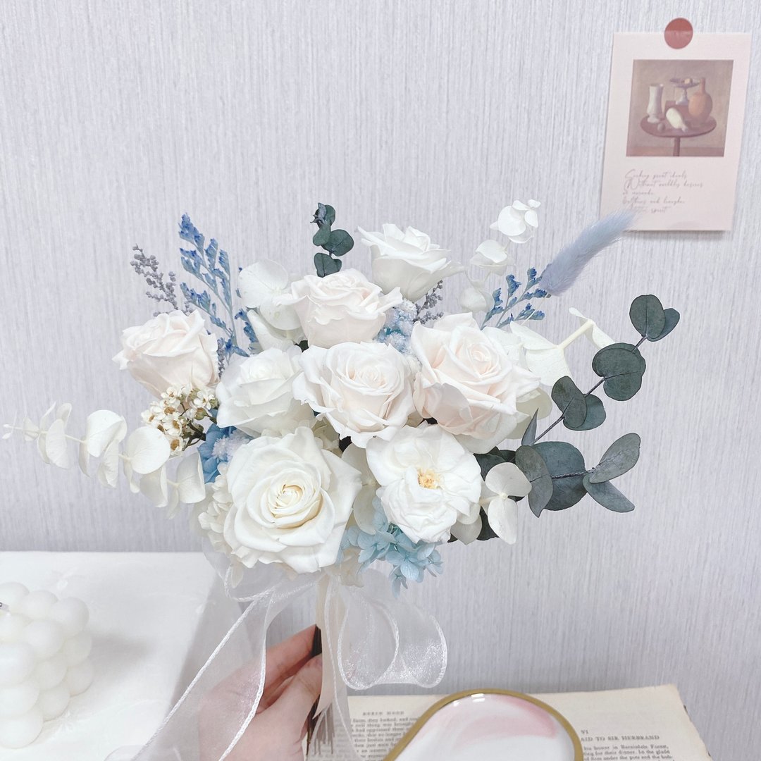 【婚礼捧花】海洋白沙永生捧花 定制Yuflorist - 干燥花/捧花 - 植物．花 多色