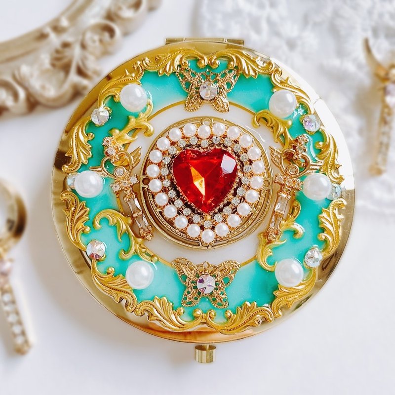 卡哇伊，魔法紧凑镜子镜子 - 彩妆刷具/镜子/梳子 - 其他金属 红色