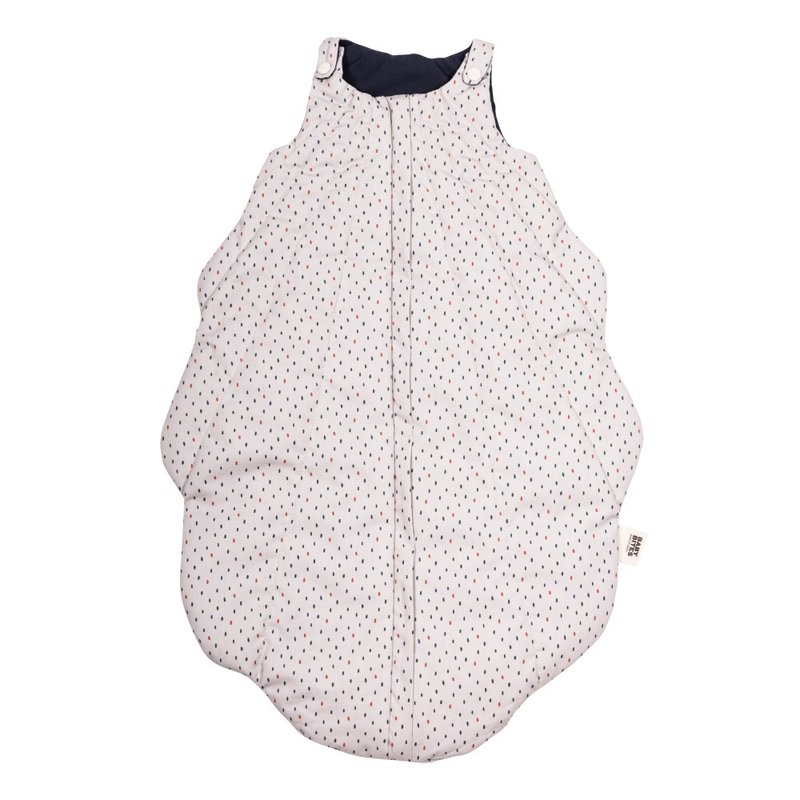 BabyBites鲨鱼咬一口 100%纯棉睡袋-麻布米贝壳 - 满月礼盒 - 棉．麻 粉红色