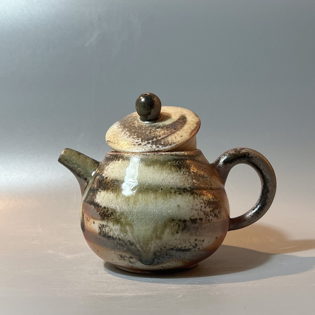 柴烧绞泥重落灰正把茶壶  / 小平凡手作 - 茶具/茶杯 - 陶 