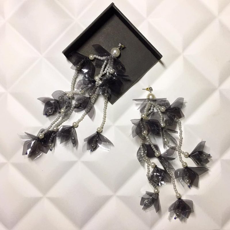 earrings : RAYA - 耳环/耳夹 - 其他材质 黑色