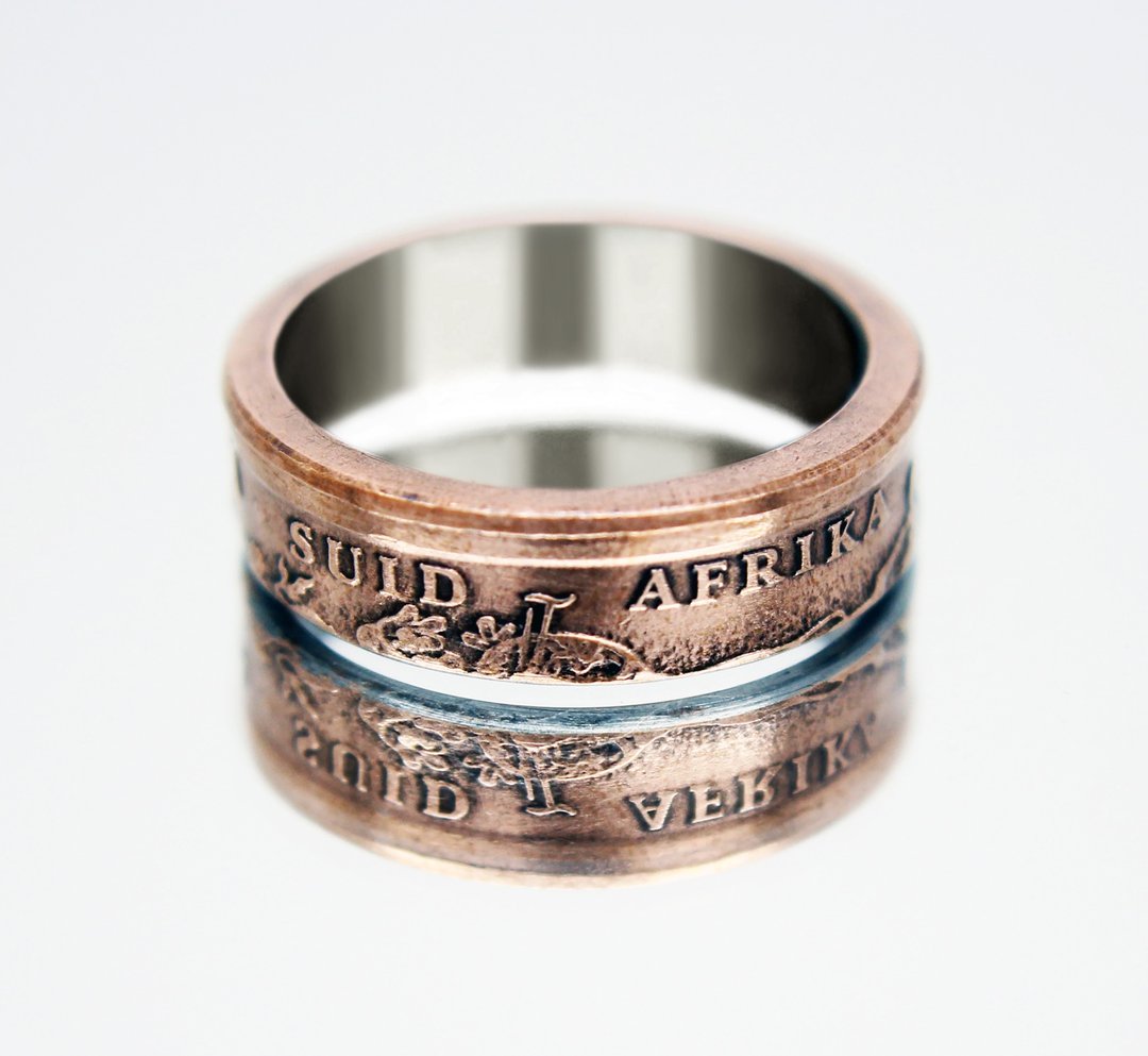 South Africa Coin Ring 5 cents 1984-1996 coin rings for men coin rings gift - 戒指 - 其他金属 