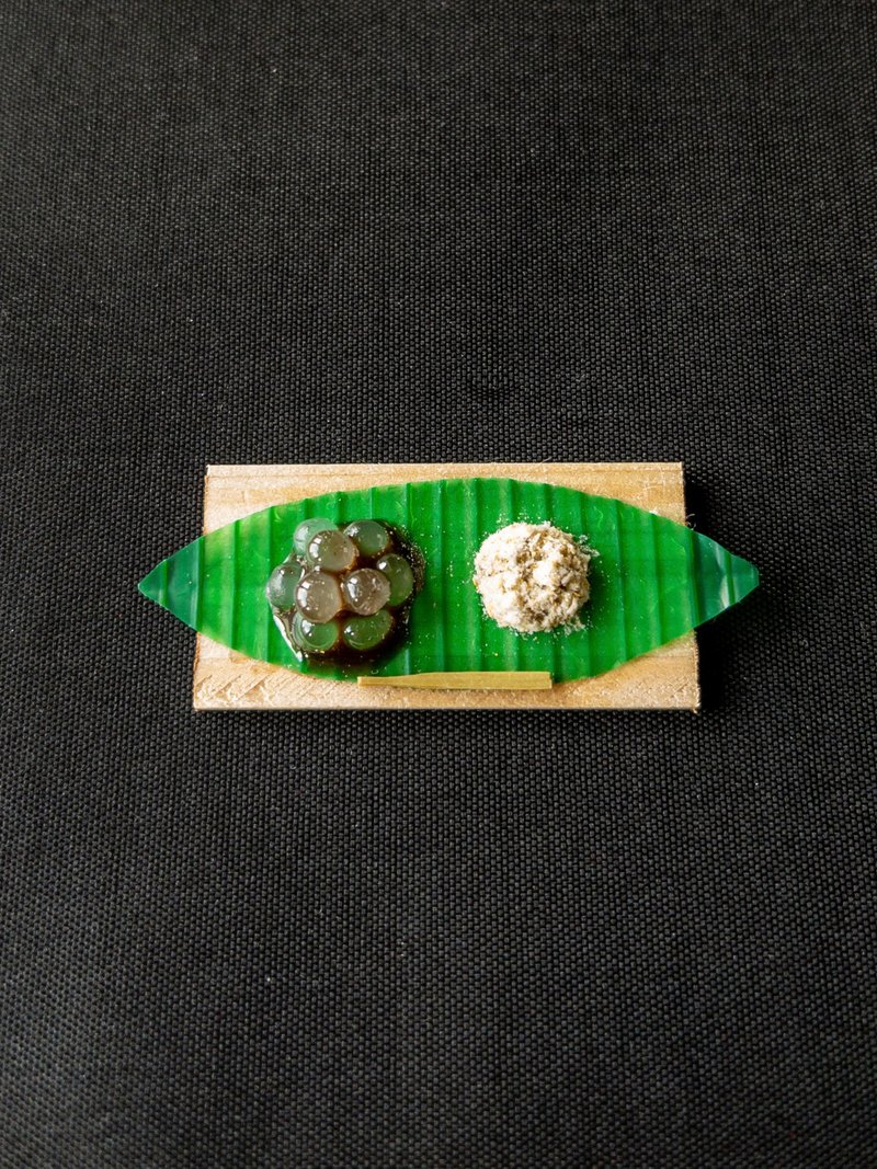 Miniature warabi mochi miniature food - 玩偶/公仔 - 粘土 咖啡色