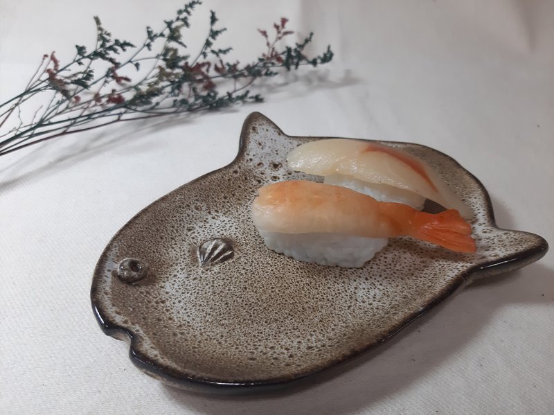 金质奖曼波鱼陶盘 - 盘子/餐盘/盘架 - 陶 蓝色