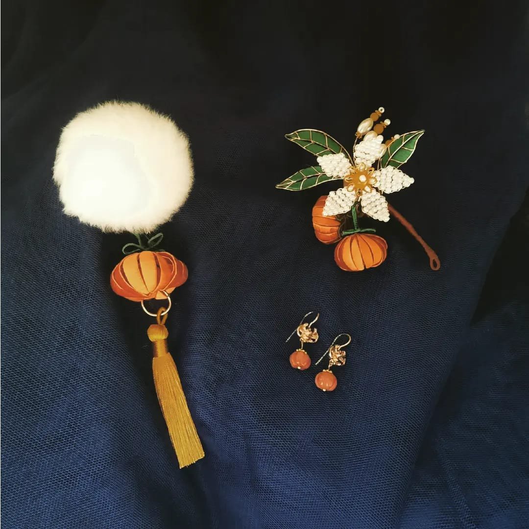 柿柿如意—缠花发饰 - 其他 - 其他材质 