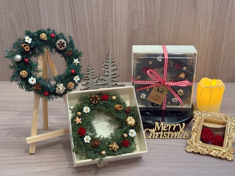 圣诞限定 永生圣诞小花圈/永生圣诞花圈/交换礼物/圣诞礼物 - 干燥花/捧花 - 植物．花 