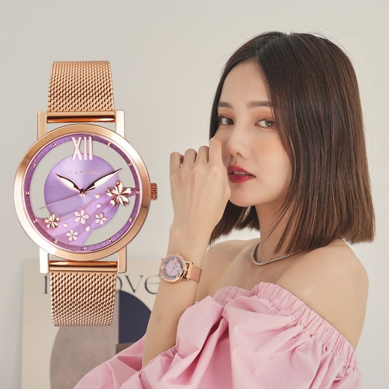 RELAX TIME樱花镂空腕表-紫(R-96-3) - 女表 - 不锈钢 紫色