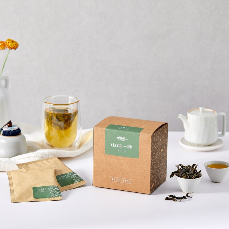 【台湾茶叶】山岚绿茶 日式清甜 适合冷泡热泡 三角立体茶包12入 - 茶 - 纸 绿色