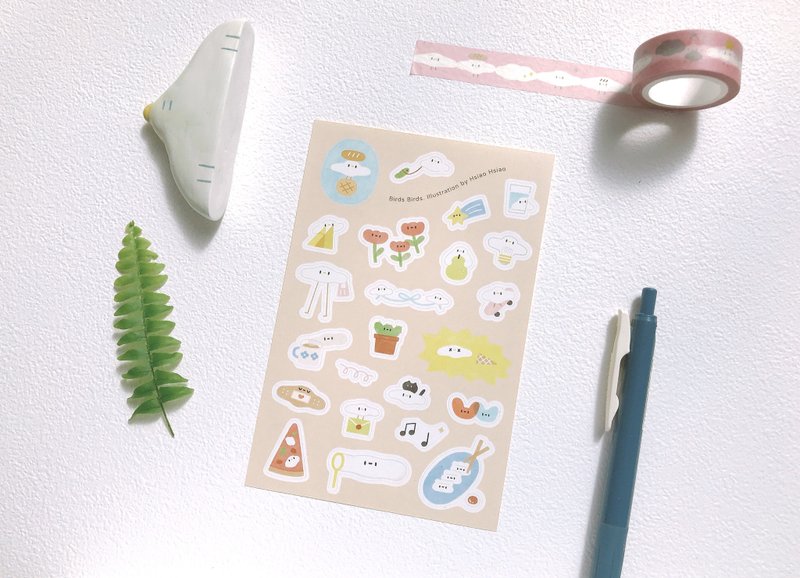 Birds Birds / 模造贴纸 - 贴纸 - 纸 白色