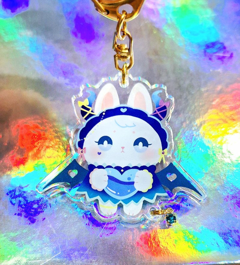 Freya兔兔小恶魔 双层压克力吊饰 钥匙圈  礼物 送礼 - 吊饰 - 压克力 蓝色