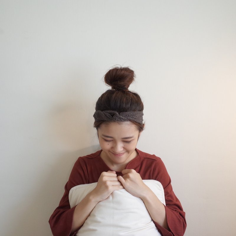 黑橡 铝线软管/手工发带 - 发饰 - 棉．麻 黑色