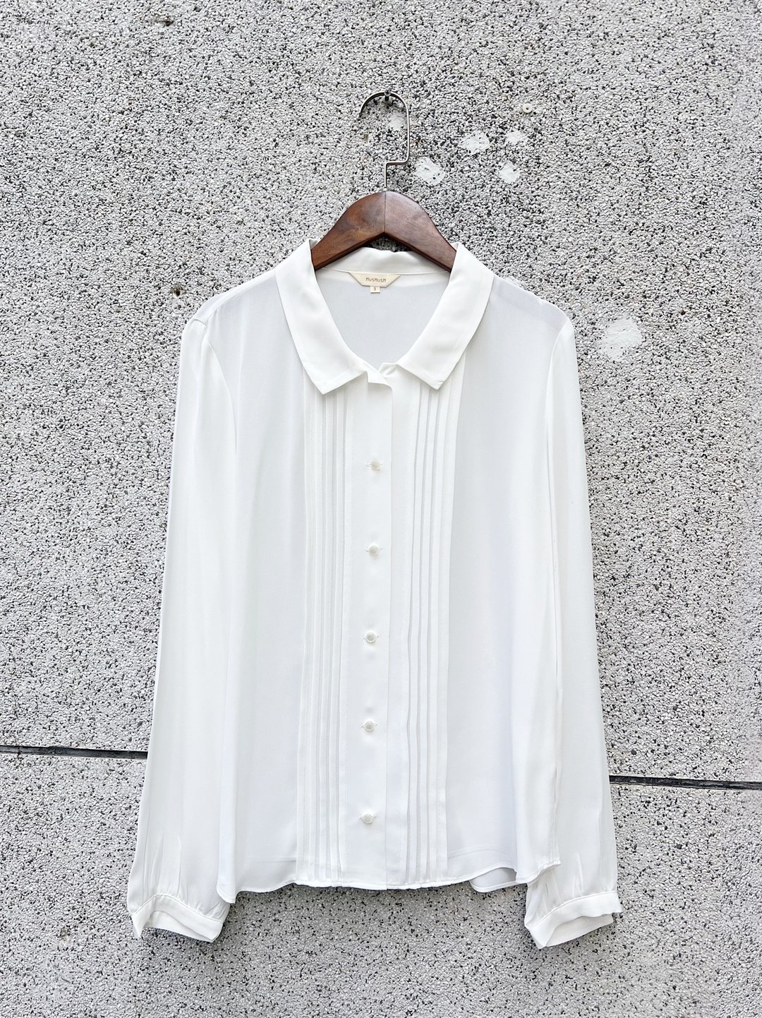 纯白天然月光优雅气质少女 半透肤纺纱上衣衬衫 vintage shirt - 女装衬衫 - 聚酯纤维 白色