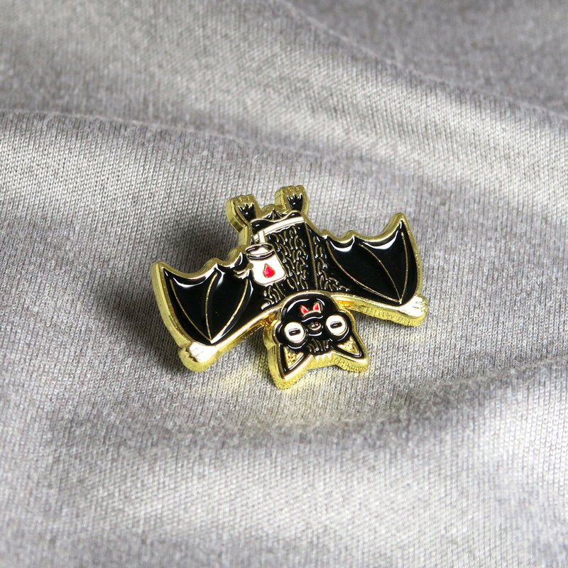 蝙蝠挂钩珐琅别针 – 攀岩与抱石者礼物 – 攀岩针 – 등반 クライミング - 徽章/别针 - 其他金属 多色