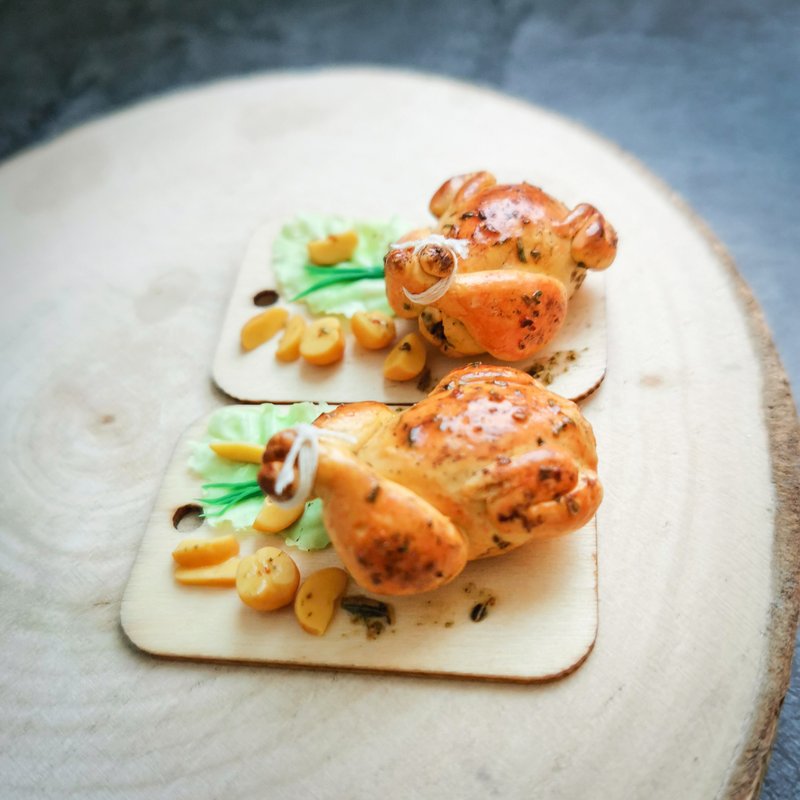 炸火鸡 1/6 或 1/12 比例玩具屋食物 感恩节食物 - 其他 - 粘土 多色