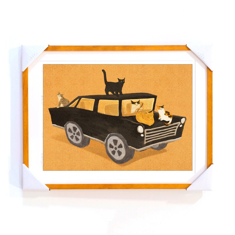 数位微喷版画 | Big Black Car - 海报/装饰画/版画 - 纸 橘色