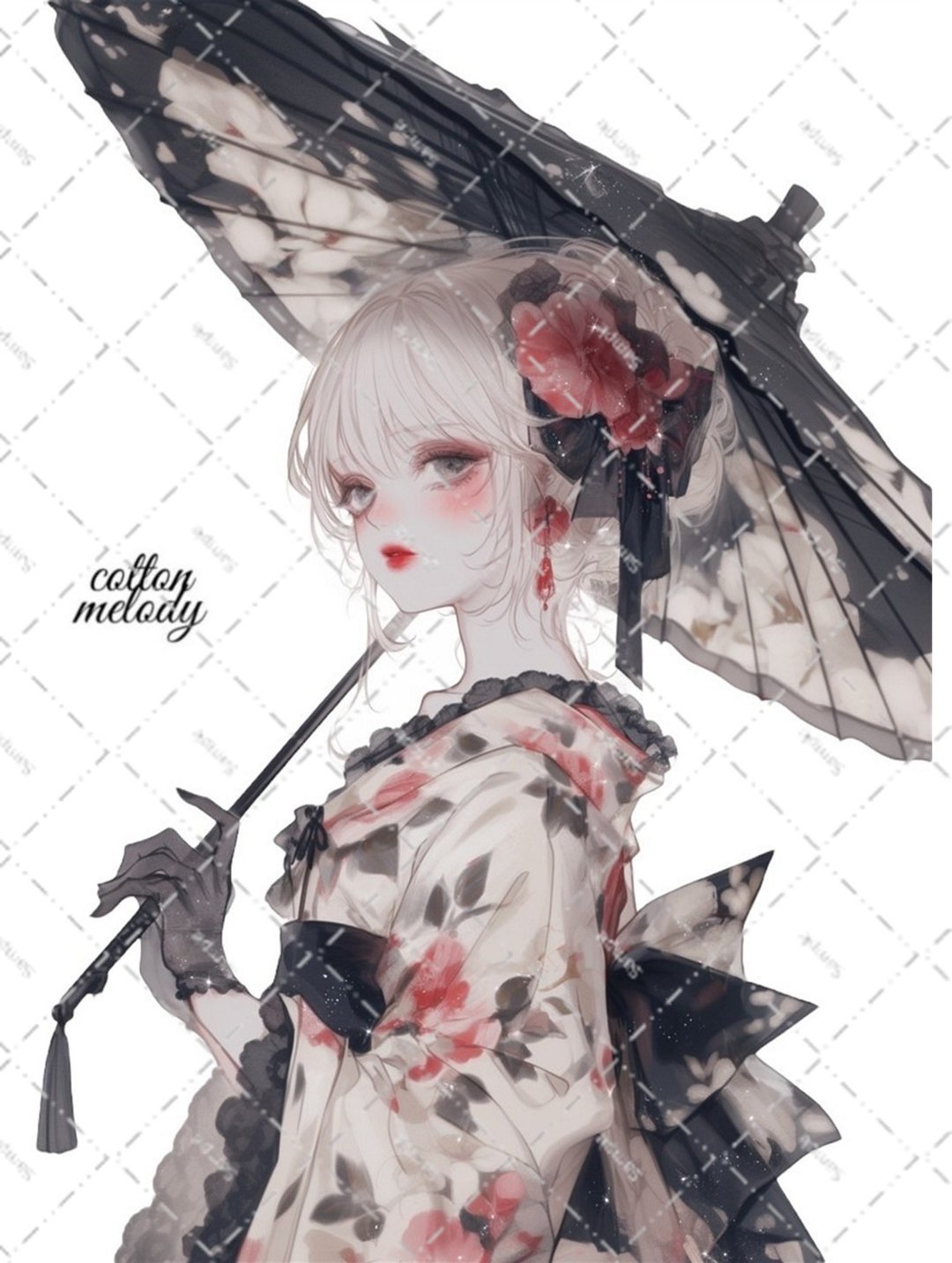original sticker no.6423 人物贴纸 原创贴纸 人物贴纸 女孩贴纸 原创人物贴纸 - 贴纸 - 纸 