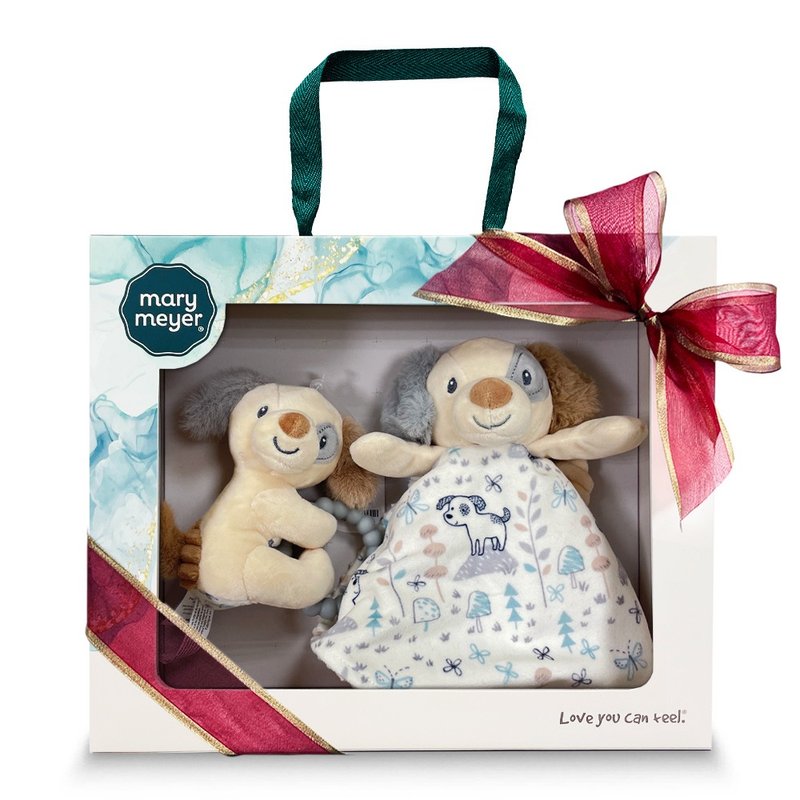 快速出货【MaryMeyer】迎新礼盒-调皮狗(缎带+安抚巾+手摇铃) - 玩具/玩偶 - 聚酯纤维 黄色