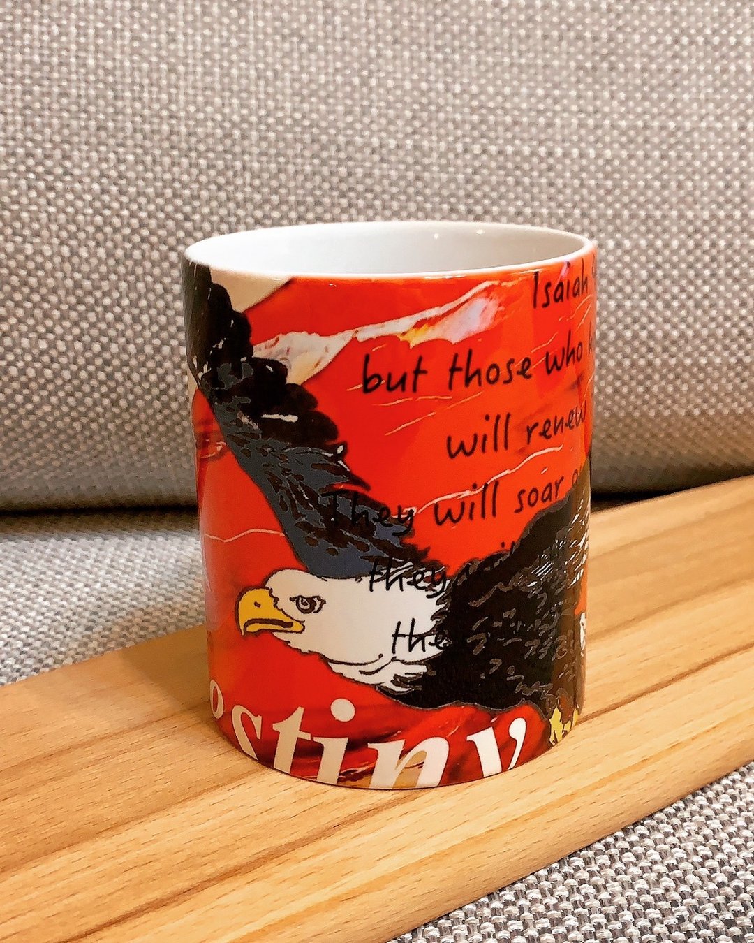 如鹰展翅 Eagle's Wings 马克杯 手绘插画风格 原创Q版 咖啡杯 - 咖啡杯/马克杯 - 陶 