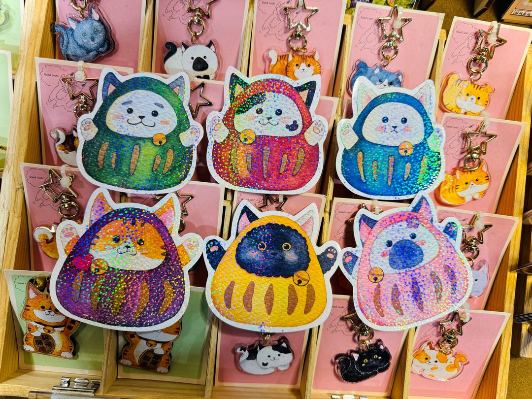 Mr.307小七先生_达摩猫防水贴纸3入组_Daruma - 贴纸 - 纸 