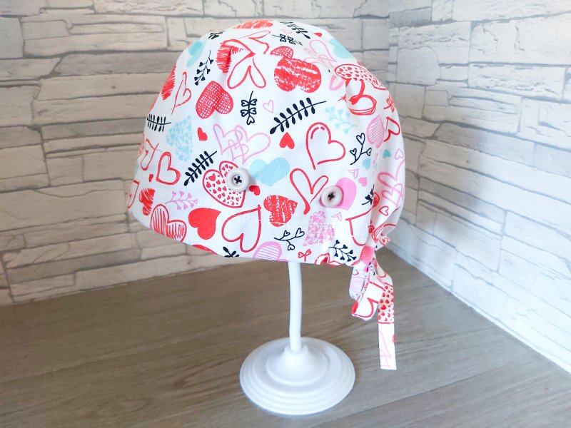 医护双层手术帽、工作帽、烘培帽 爱心系列薄棉款 - 帽子 - 棉．麻 多色