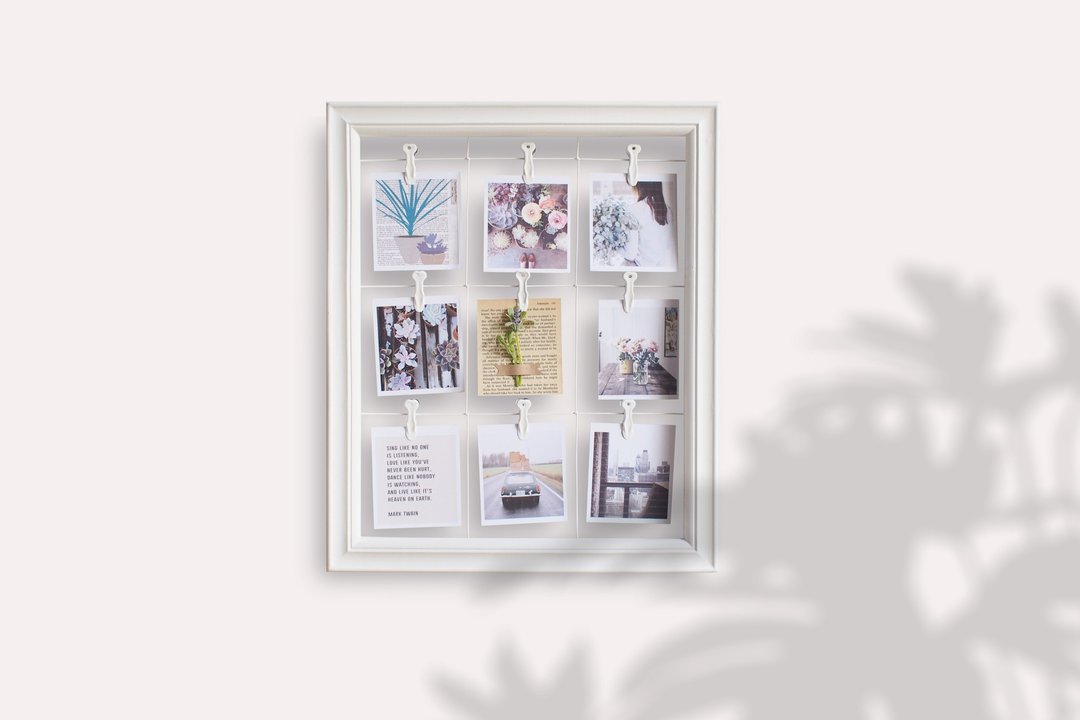 Galaxy Photo clip frame wall hang photos gallery gray - 画框/相框 - 木头 白色