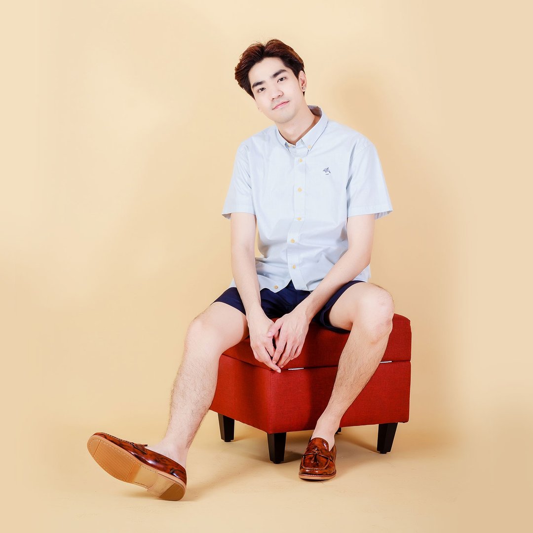 (SOLD) DOLPHIN // light green // men short sleeves - 男装衬衫 - 棉 绿色