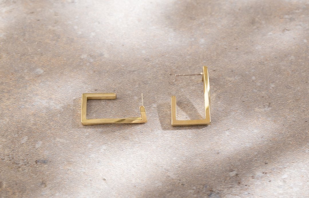 Constructivism 结构主义3号 扭方耳环 Earrings No.3 - 耳环/耳夹 - 纯银 银色
