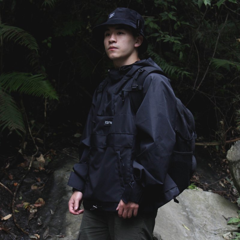 ISFN 2018 A/W Waterproof Anorak Jacket 防水斗篷 - 中性连帽卫衣/T 恤 - 其他材质 黑色