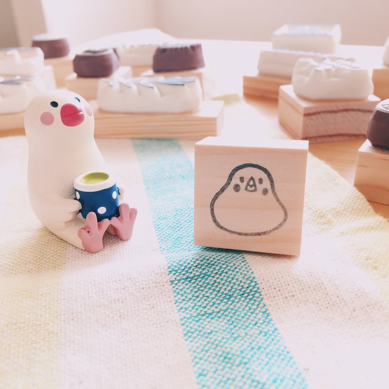 Deerday手刻章 融化的文鸟 - 印章/印台 - 橡胶 粉红色