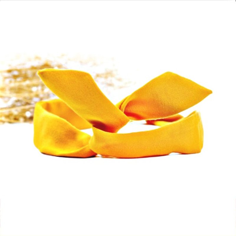 小牛村 Calf Village 手工发饰 铝线发带 多元造型 头带 简约 百搭 素色 厚实棉丝 {小黄儿}【A-165】芥黄 - 发饰 - 丝．绢 黄色