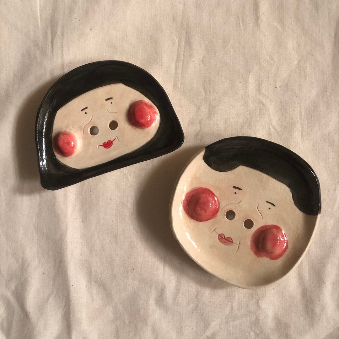 生活瓷器 | 大鼻孔肥皂架/皂盒 - 盘子/餐盘/盘架 - 瓷 白色