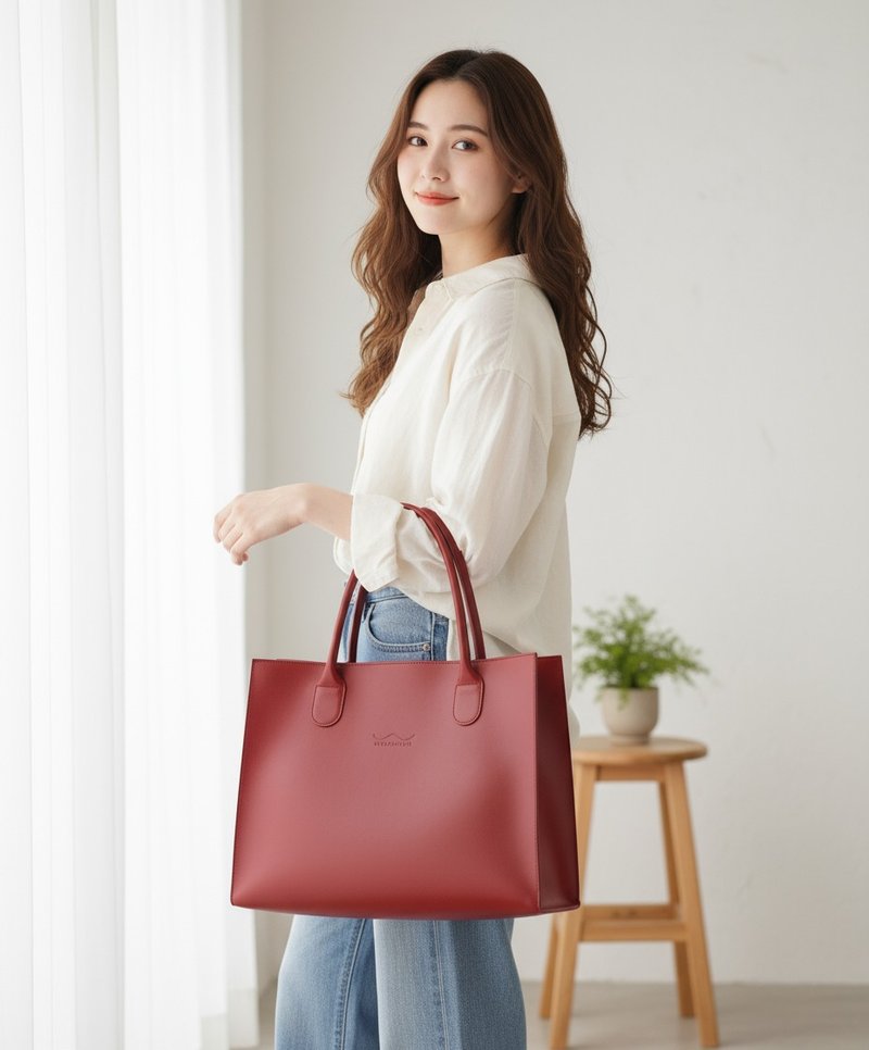 WARALEE's DAY | 永恒经典手提包 (蘋果紅) - 手提包/手提袋 - 人造皮革 红色