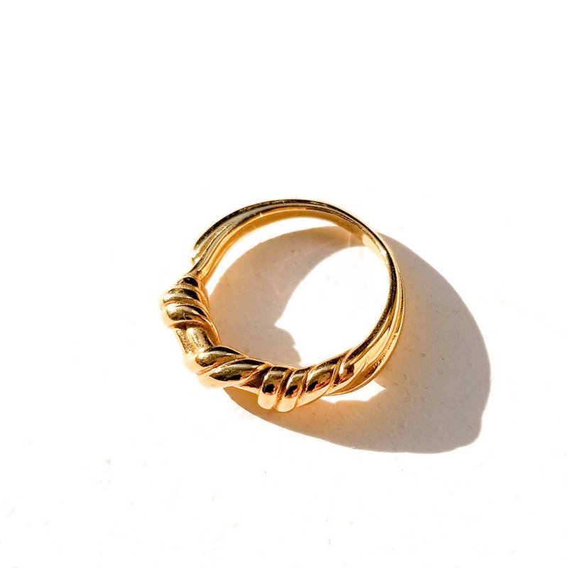关系扭纹戒指 - 戒指 - 不锈钢 金色