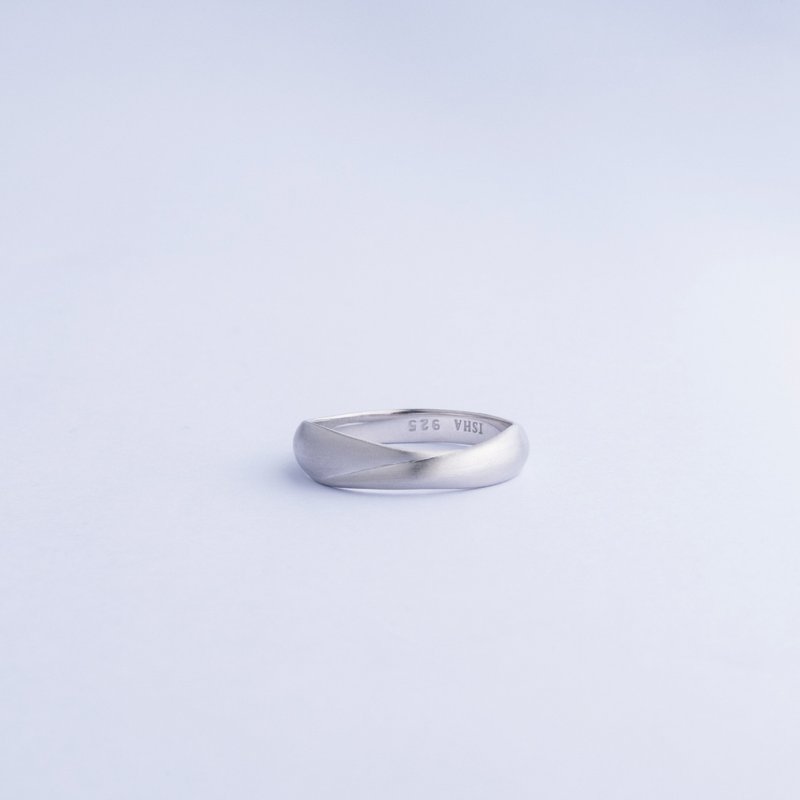 Glow。光影 雾面纯银戒指 中性款 男款 - 戒指 - 纯银 