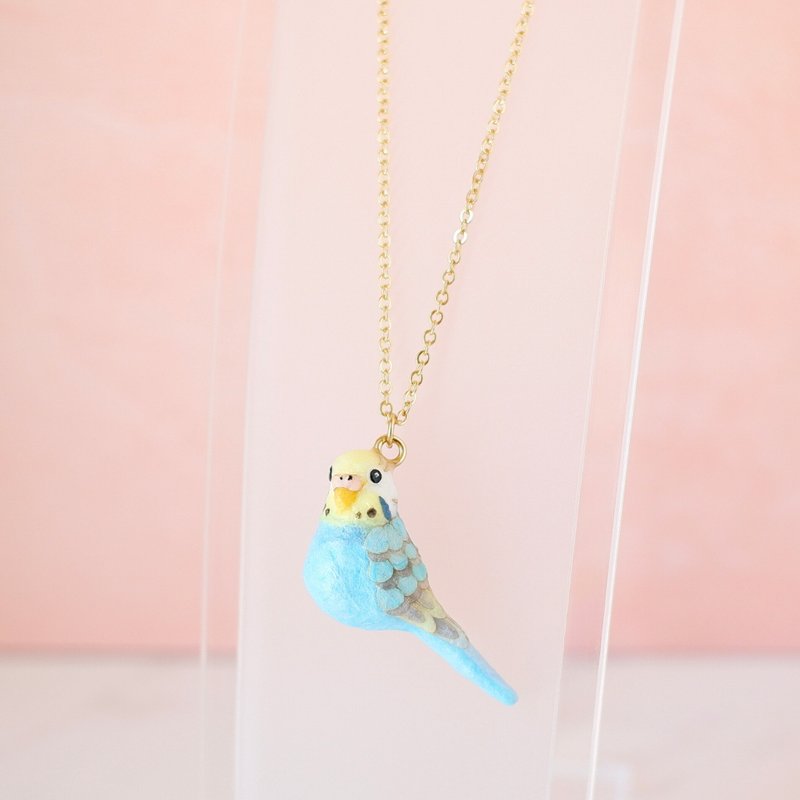 和纸饰品 项链 虎皮鹦鹉 粉彩彩虹 鹦鹉 鸟 宠物鸟 - 项链 - 其他材质 蓝色
