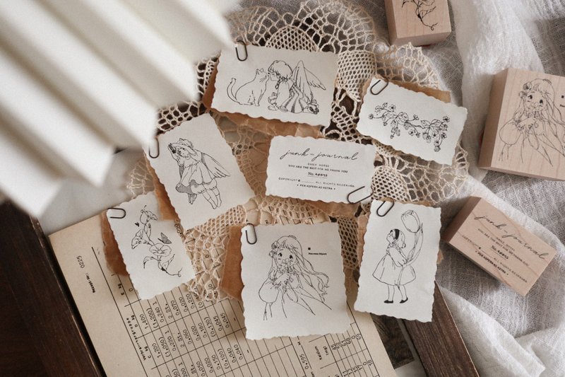 礼可like 时光里 系列 原创 手账 小女孩 印章 - 印章/印台 - 橡胶 