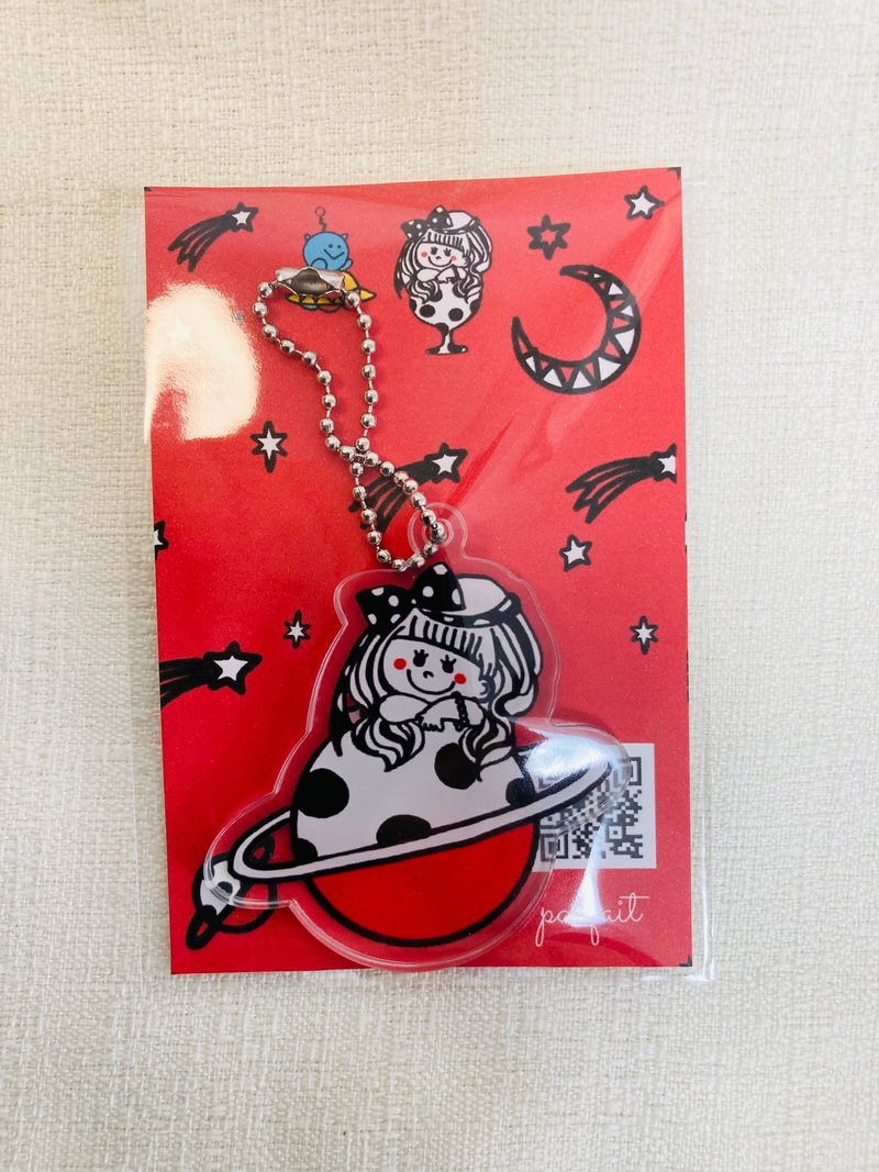 Saturn Parfait-chan压克力钥匙扣 - 钥匙链/钥匙包 - 塑料 红色