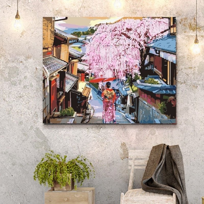 京都樱花季 创意数字油画 【风景画】 - 插画/绘画/写字 - 其他材质 