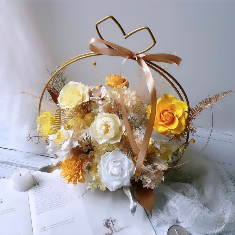 永生花 盆花 提篮 开幕贺礼 晋升贺礼 - 干燥花/捧花 - 植物．花 