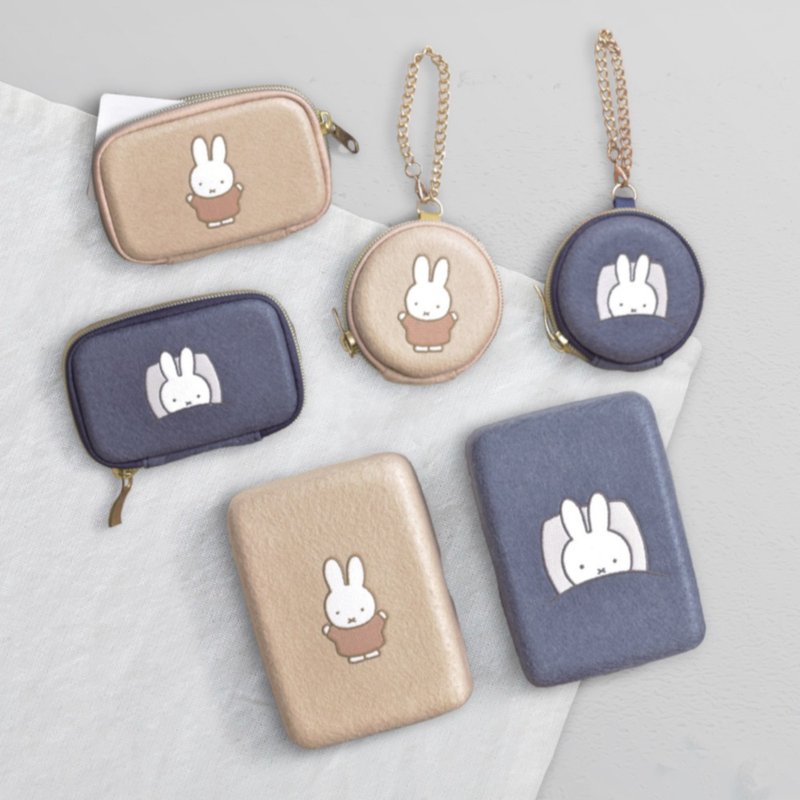 PUPU FELT miffy 米飞毛毡收纳系列 卡夹包/吊饰包/收纳盒 - 零钱包 - 聚酯纤维 卡其色