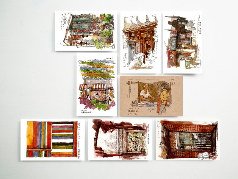 明信片｜ 神农街与海安路  by 1/2的艺术虾｜ A034AA007 - 卡片/明信片 - 纸 多色