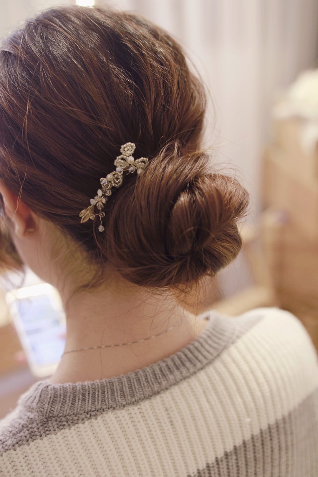 复古哑白水晶新娘头饰, Bridal Headpiece, Wedding Headpiece - 发饰 - 玻璃 白色