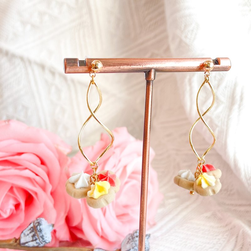 【港式】怀旧零食 | 肚脐饼耳环 | 食物饰物 | 微缩饰物 - 耳环/耳夹 - 粘土 