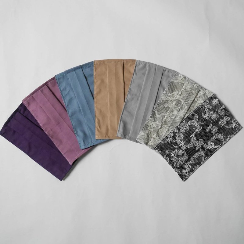 夏日薄棉口罩套三件组-可寄国外 - 口罩 - 棉．麻 蓝色