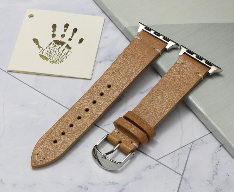 米色意大利植鞣皮表带 APPLE WATCH 适用 - 表带 - 真皮 卡其色
