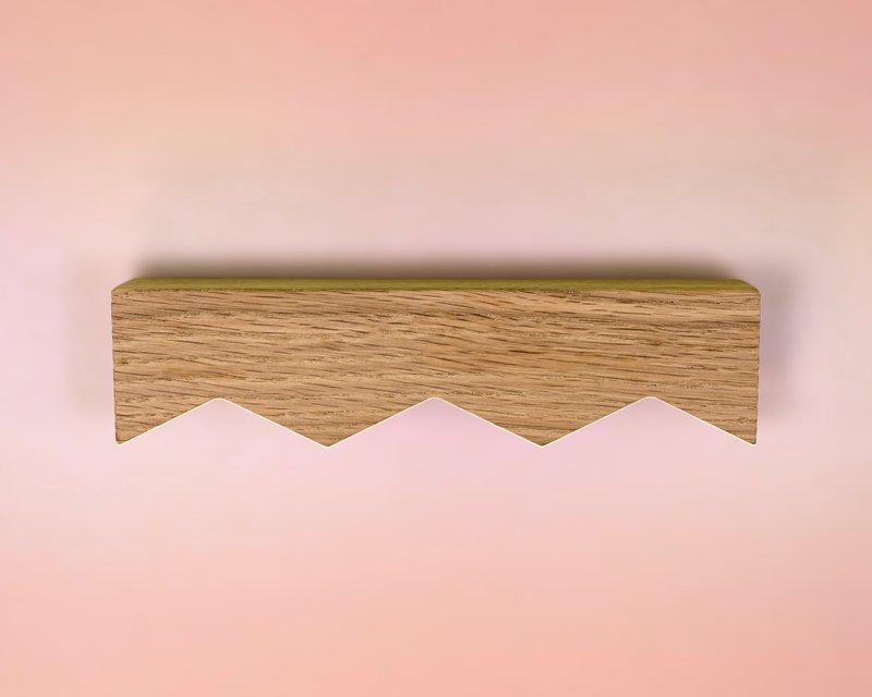 Curvy wood wavy pulls for cabinet door + screws. Scalloped squiggly handles. - 其他家具 - 木头 白色