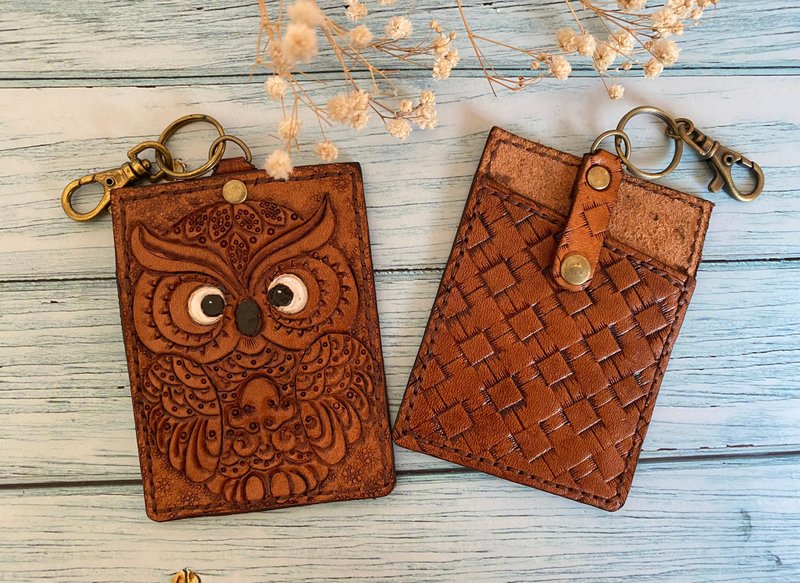 皮雕猫头鹰卡套/票卡夹 - 证件套/卡套 - 真皮 
