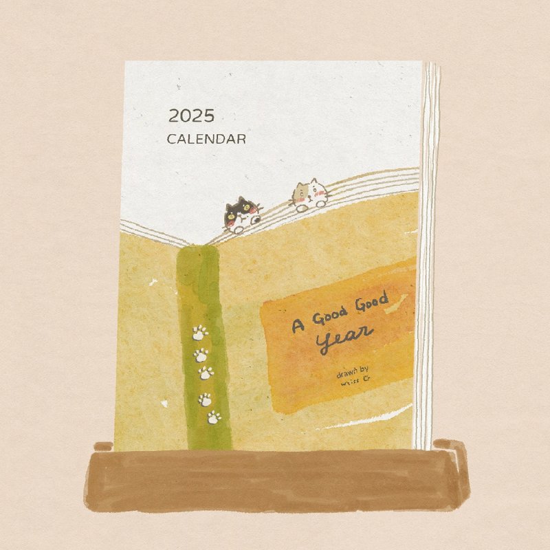 \\ 快速出货 // 2025 插画明信片桌历 - 年历/台历 - 纸 白色