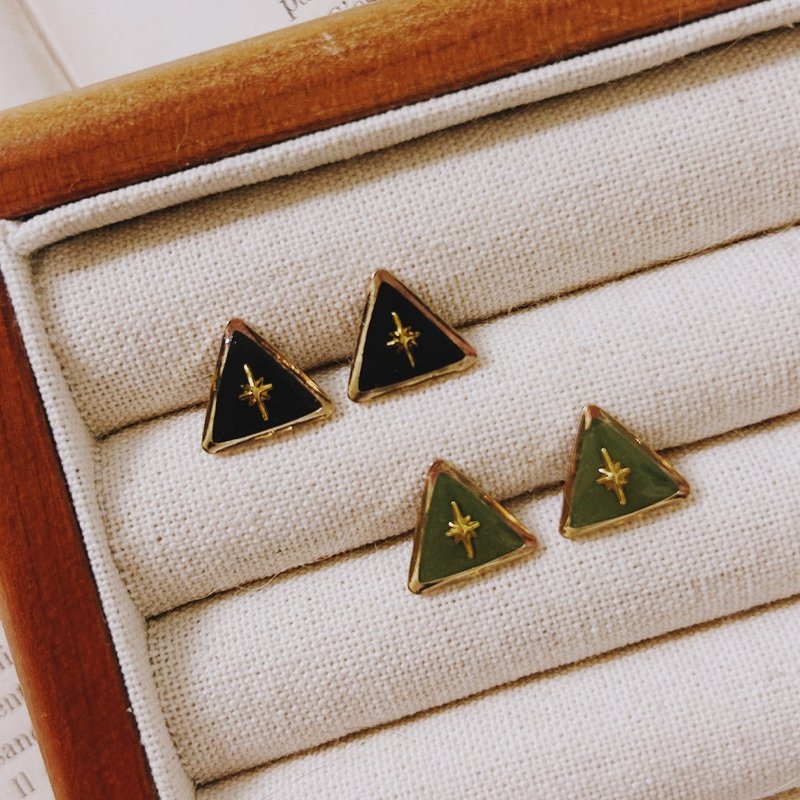 耳环 | Starflare Seal 星芒之印 - 曜黑 - 耳环/耳夹 - 树脂 黑色