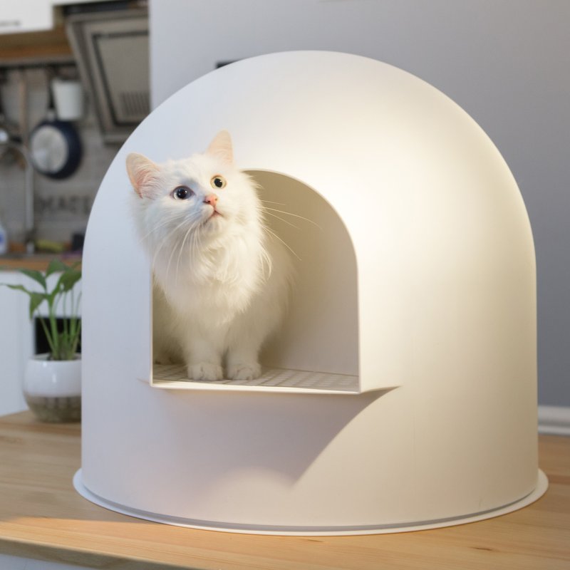 雪屋猫砂盆 猫厕所  全封闭 特大号  0外溅 隔臭效果拔群 - 猫砂/猫砂垫 - 塑料 白色